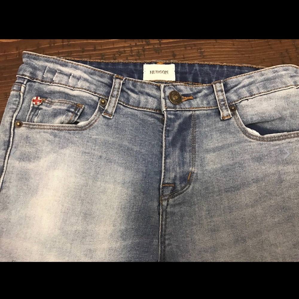 Girls Blue Denim Distressed Hudson Jeans- 14